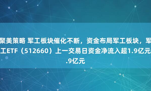 聚美策略 军工板块催化不断，资金布局军工板块，军工ETF（512660）上一交易日资金净流入超1.9亿元