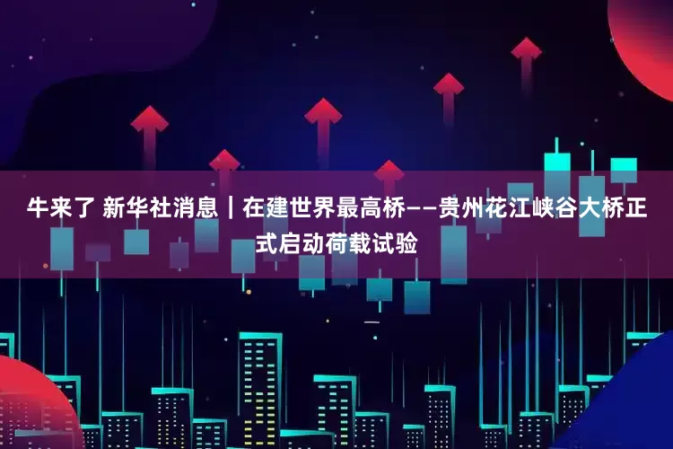 牛来了 新华社消息｜在建世界最高桥——贵州花江峡谷大桥正式启动荷载试验